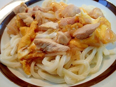 冷凍うどんで　親子うどん♬